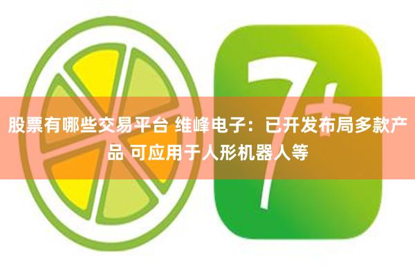 股票有哪些交易平台 维峰电子：已开发布局多款产品 可应用于人形机器人等