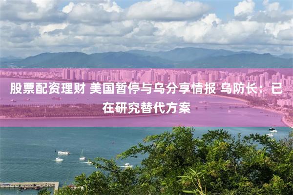 股票配资理财 美国暂停与乌分享情报 乌防长：已在研究替代方案