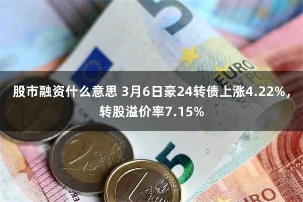 股市融资什么意思 3月6日豪24转债上涨4.22%，转股溢价率7.15%