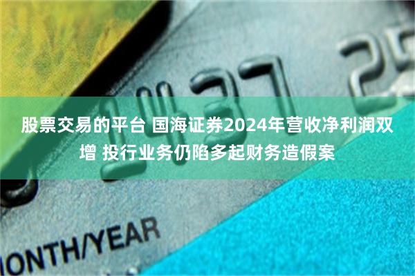 股票交易的平台 国海证券2024年营收净利润双增 投行业务仍陷多起财务造假案