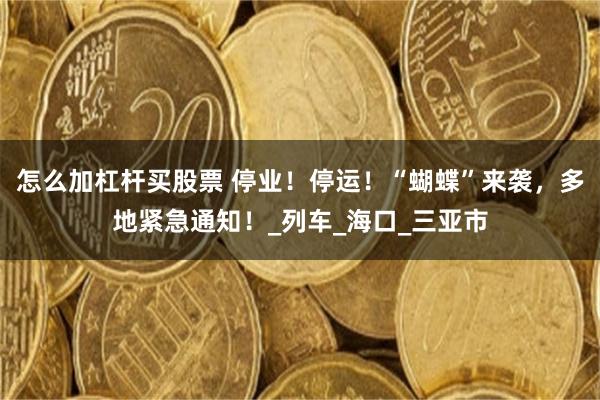 怎么加杠杆买股票 停业！停运！“蝴蝶”来袭，多地紧急通知！_列车_海口_三亚市