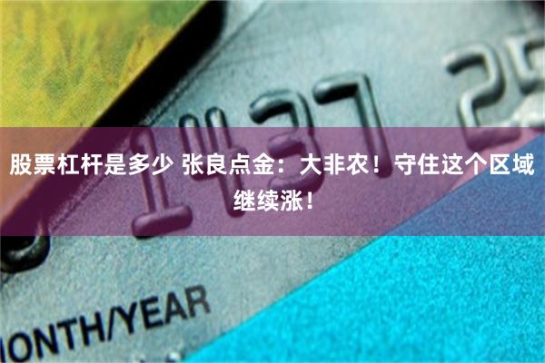 股票杠杆是多少 张良点金:大非农!守住这个区域继续涨!