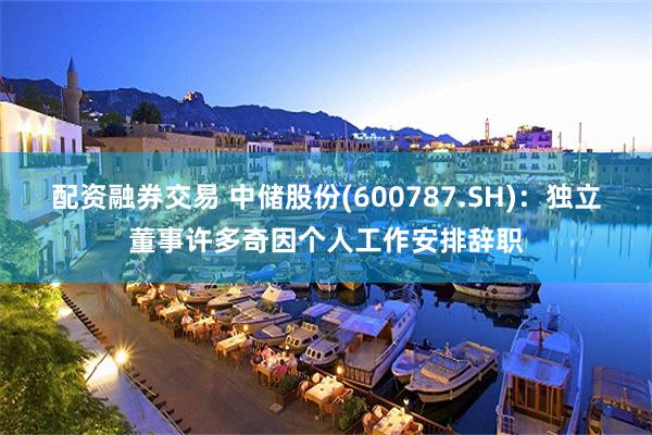 配资融券交易 中储股份(600787.SH)：独立董事许多奇因个人工作安排辞职